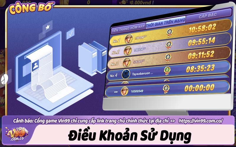 Điều khoản sử dụng và Điều kiện Vin99 quy định