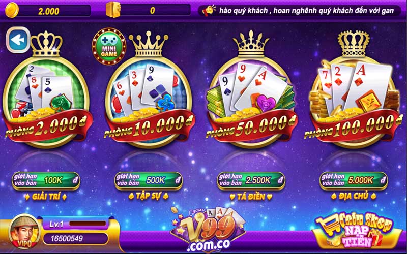 Tùy chọn phòng cược đa dạng