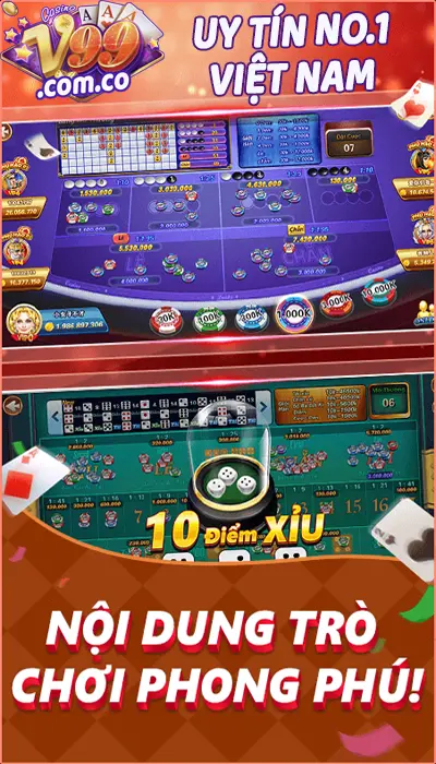 Nội dung trò chơi Vin99 phong phú